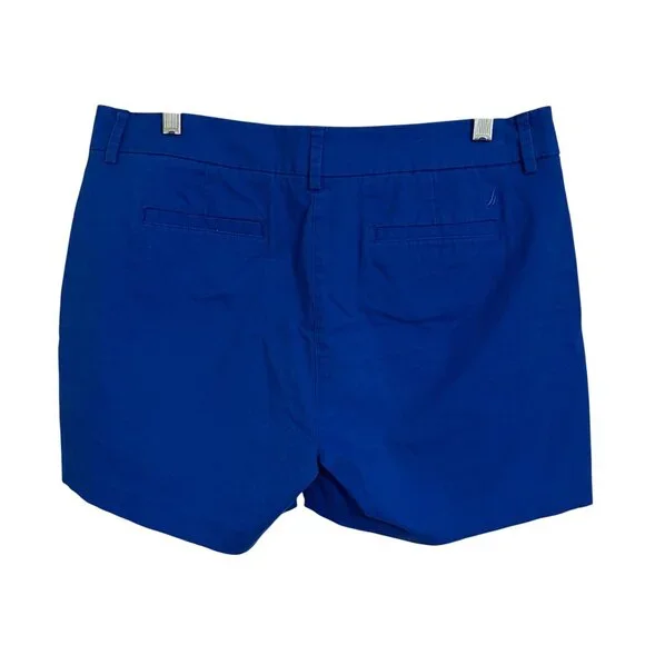 Nautica Womens Classic Fit Royal Blue Cotton Blend Shorts Size 10 Beachy Summer - Picture 2 of 10